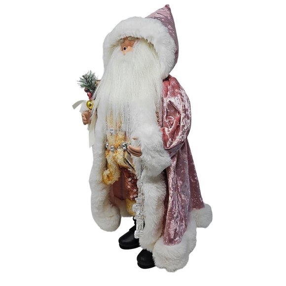 Rose Gold Pink Upright 20" Santa Christmas Party Decor - Picture 4 of 6